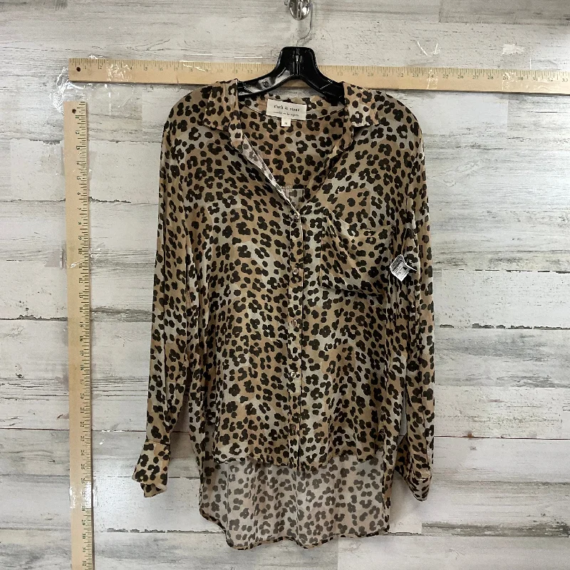 Blouse Long Sleeve By Cloth & Stone In Animal Print, Size: M