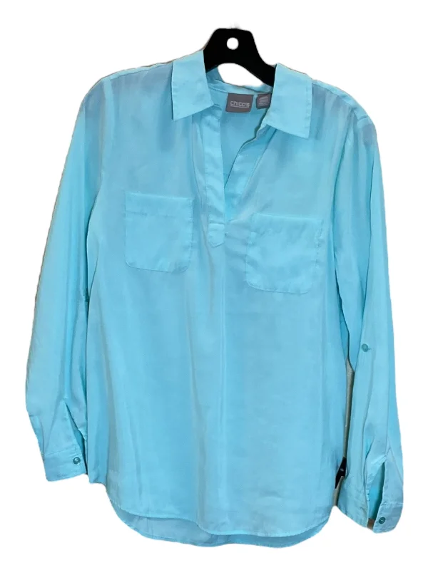 Blue Blouse Long Sleeve Chicos, Size S