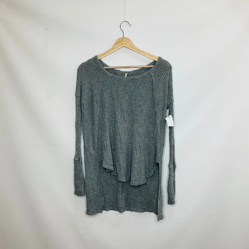 Grey Top Long Sleeve Free People, Size Xs