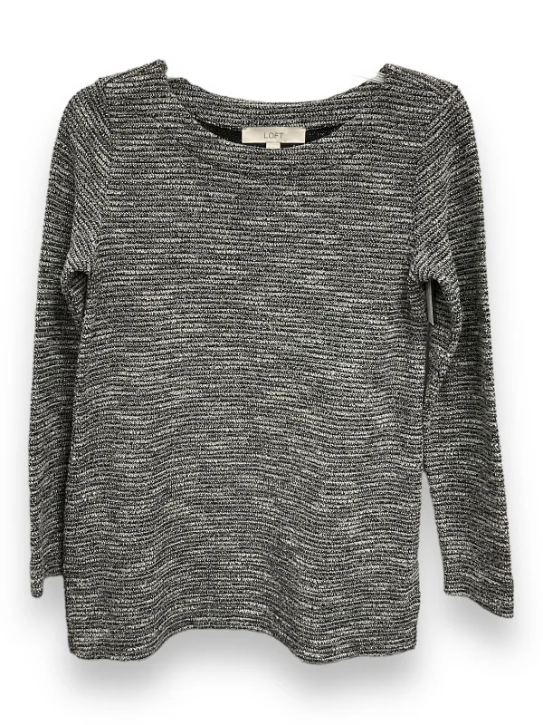 Grey Top Long Sleeve Loft, Size Xs