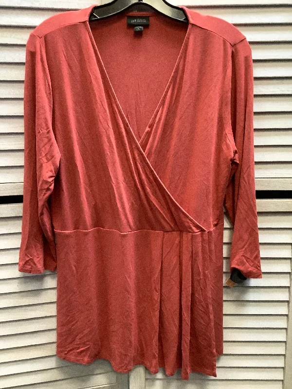 Top 3/4 Sleeve By J Jill In Peach, Size: M