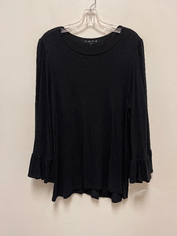 Top Long Sleeve By Loft In Black, Size: L