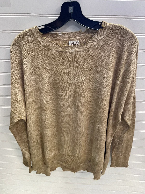 Top Long Sleeve By Planet by Lauren G In Tan, Size: Osfa