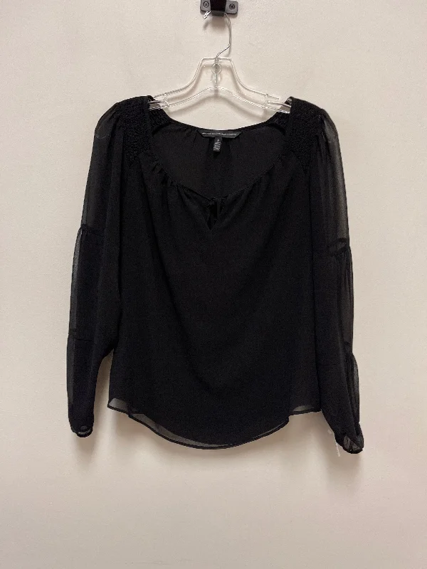 Top Long Sleeve By White House Black Market In Black, Size: S