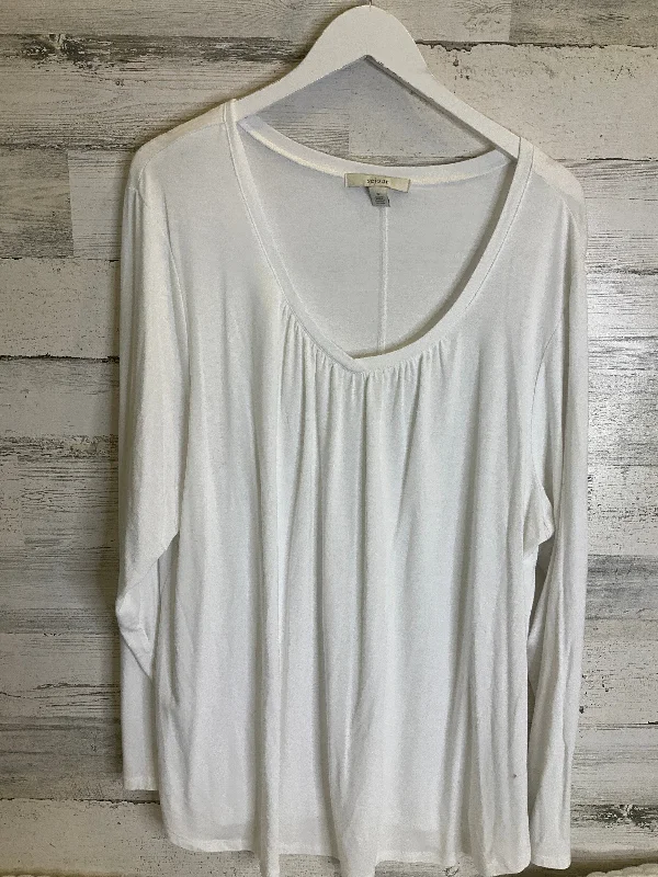 White Top Long Sleeve Basic Sejour, Size 3x