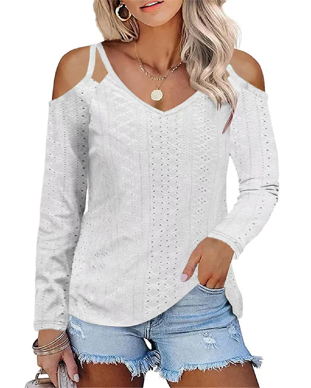 Casual Solid Color And Strap T-shirt Blouses