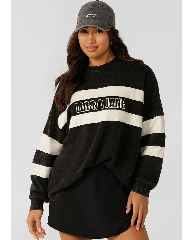 Lorna Jane Throwback Oversized Sweat - Black