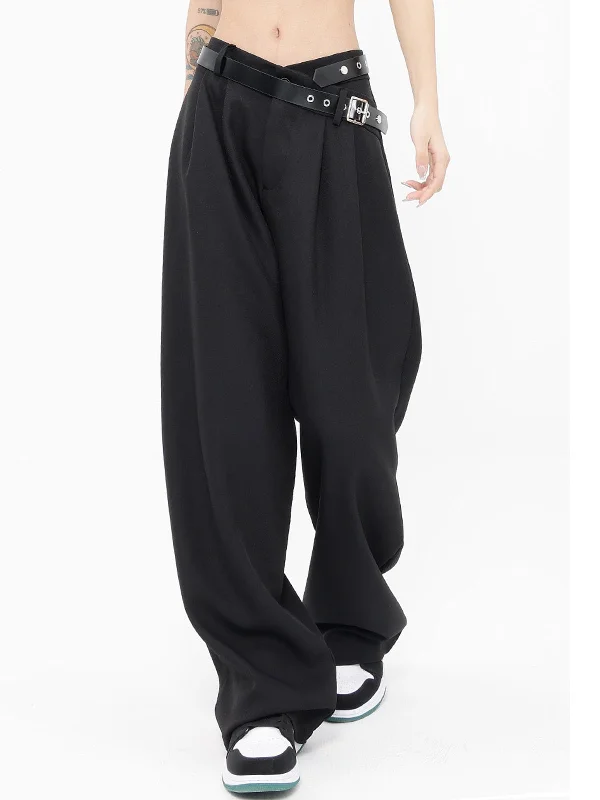 BerryBetty - Street Belted Wide Leg Pants