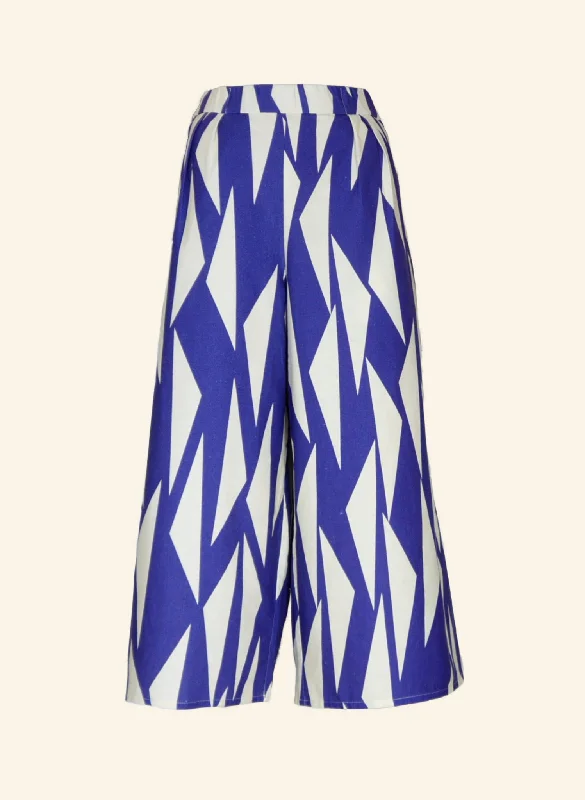 Edith Culotte Trousers - Blue Sails