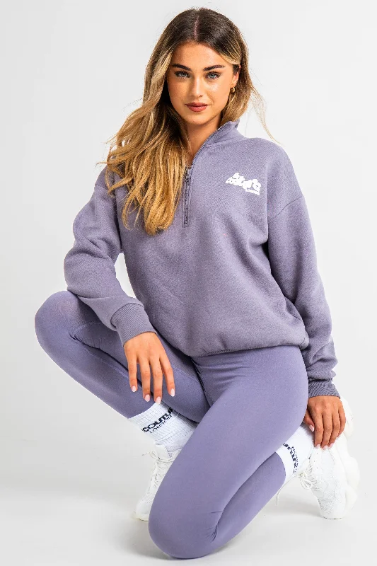 Hatherley Half-Zip Sweatshirt & Leggings Set - Lavender