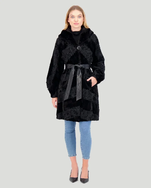 Lamb And Mink Sections Short Coat