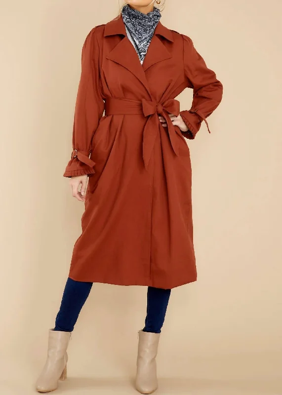 Rally Trench Coat In Sienna