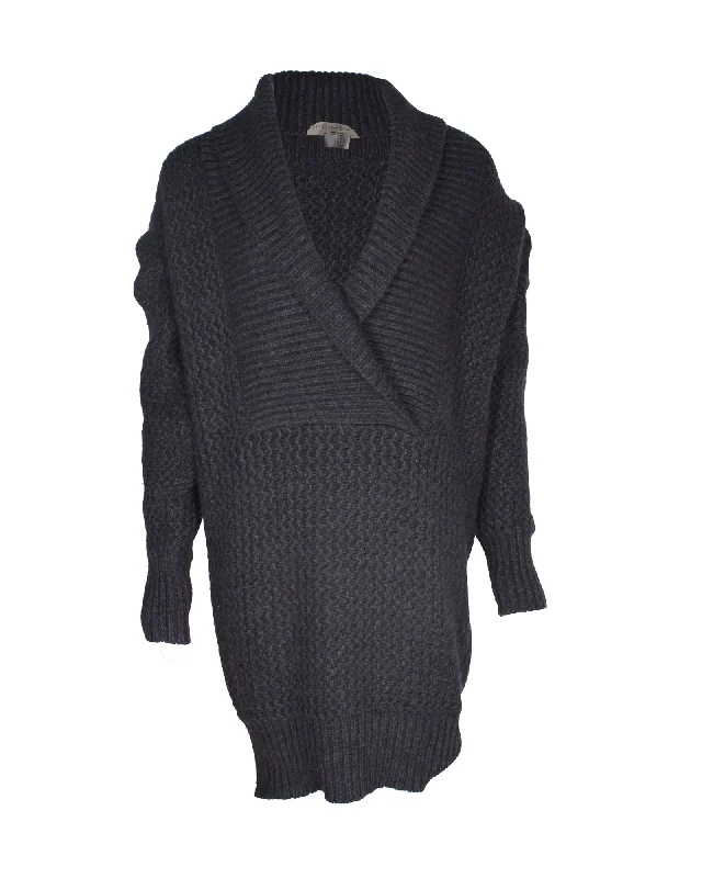 Stella McCartney Knitted Chunky Cardigan in Dark Grey Wool