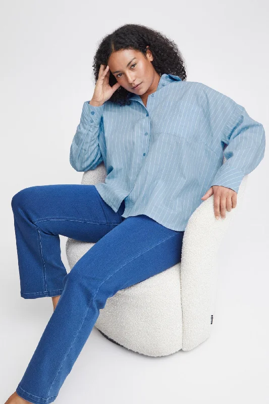 Blue Cotton Long Sleeve Shirt