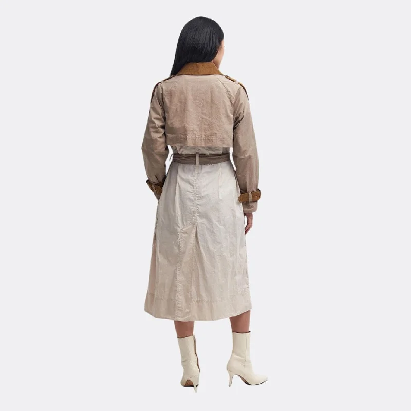 Ingleby Showerproof Trench Coat (Oatmeal + Summer Navy Northumberland)