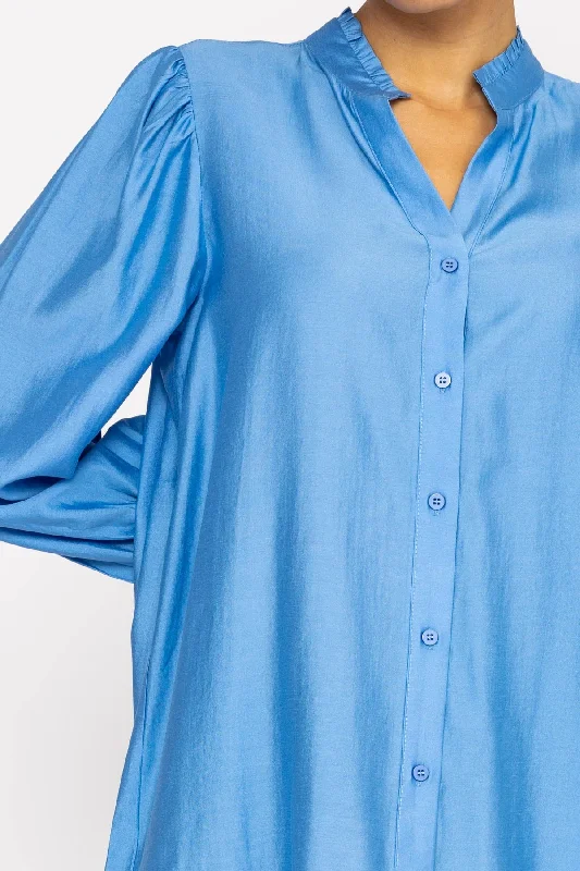 Long Sleeve Spring Blouse in Blue