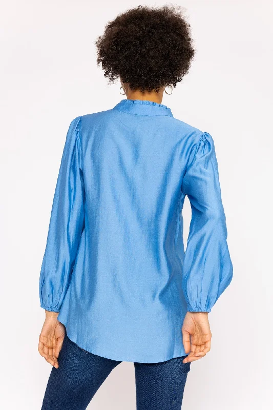 Long Sleeve Spring Blouse in Blue