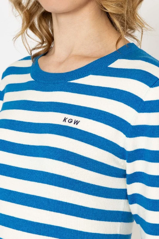 Stripe Crew Neck in Navy